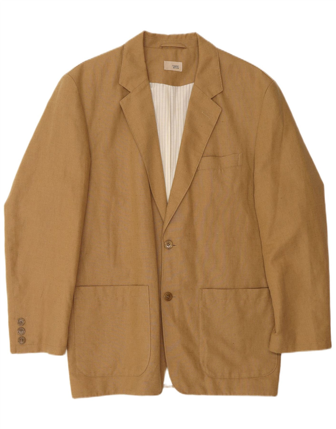 CAMEL ACTIVE Giacca blazer a 2 bottoni da uomo IT 50 grande in cotone beige classico