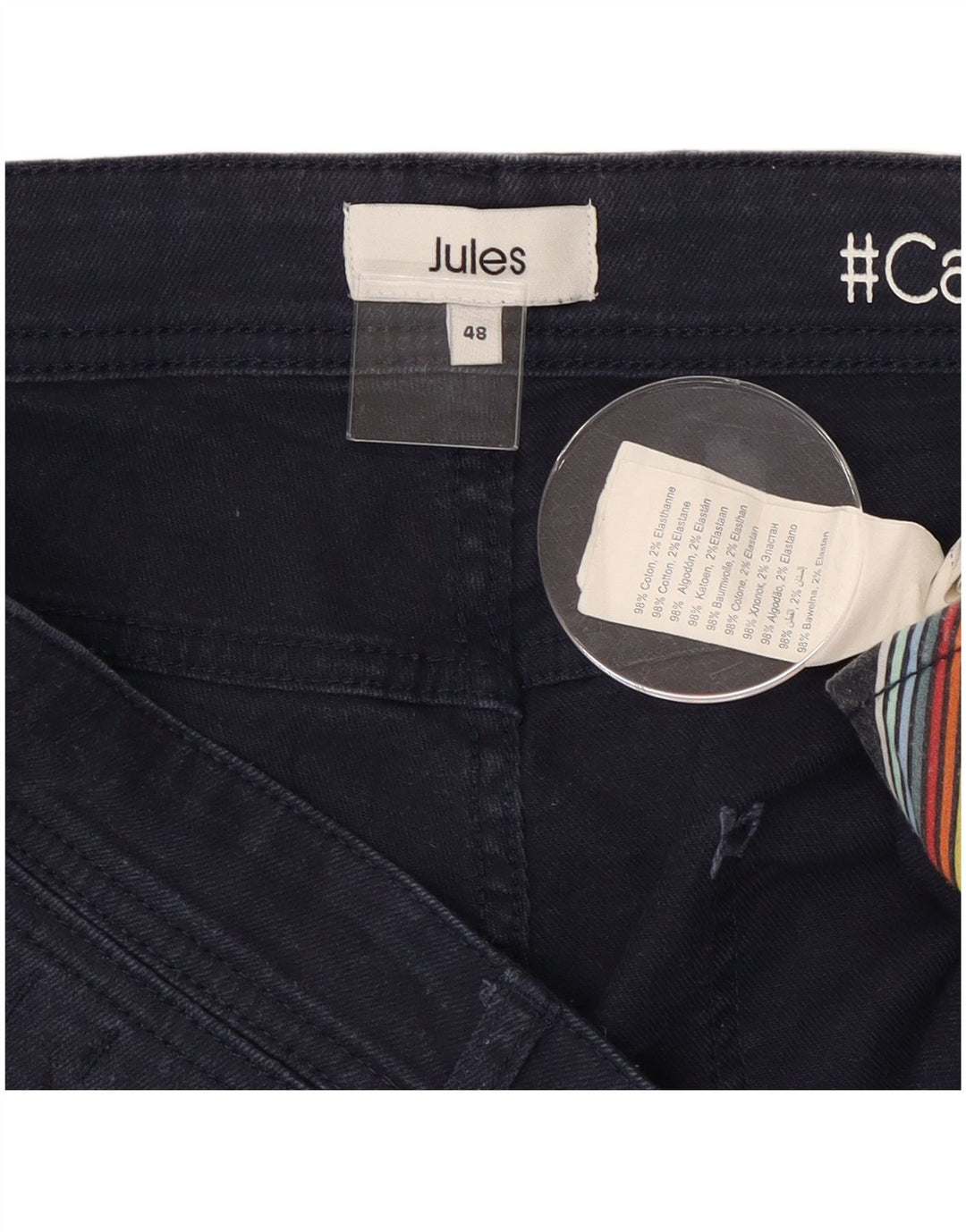 JULES Womens Denim Shorts IT 48 XL W38 Navy Blue Cotton