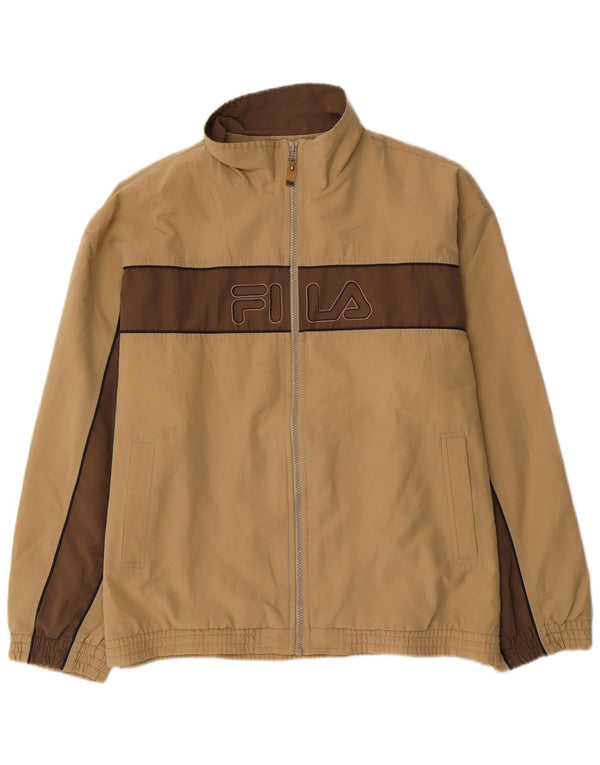 Giacca da ginnastica grafica da uomo FILA grande color block beige