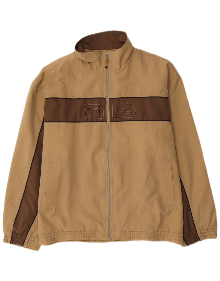 Giacca da ginnastica grafica da uomo FILA grande color block beige