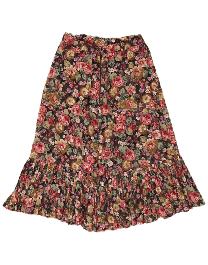 Gonna a trapezio da donna vintage W28 floreale medio multicolore