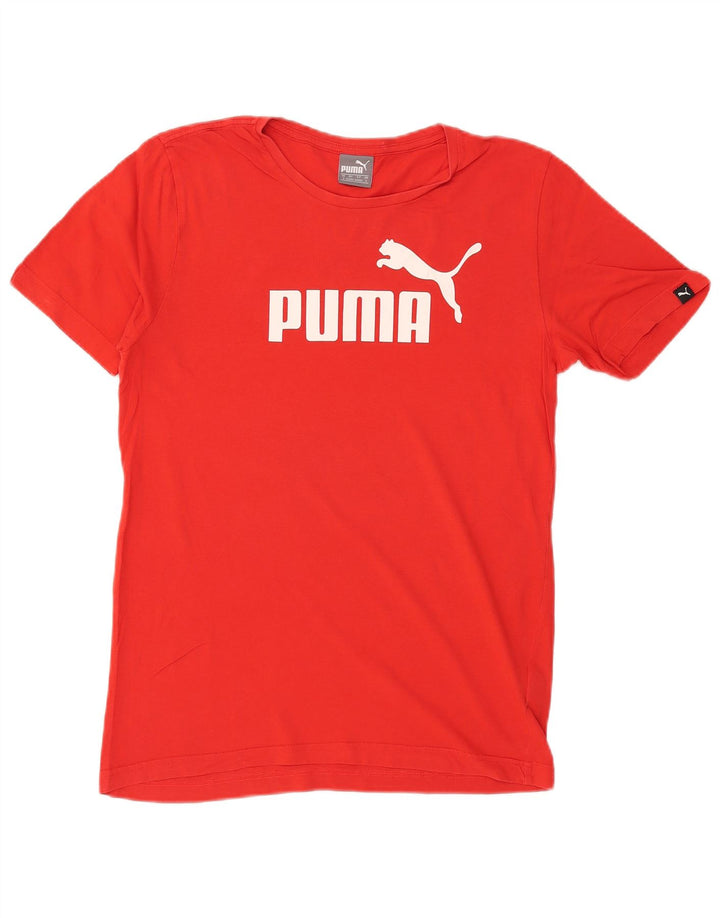 T-shirt grafica da uomo Puma Top Small in cotone rosso
