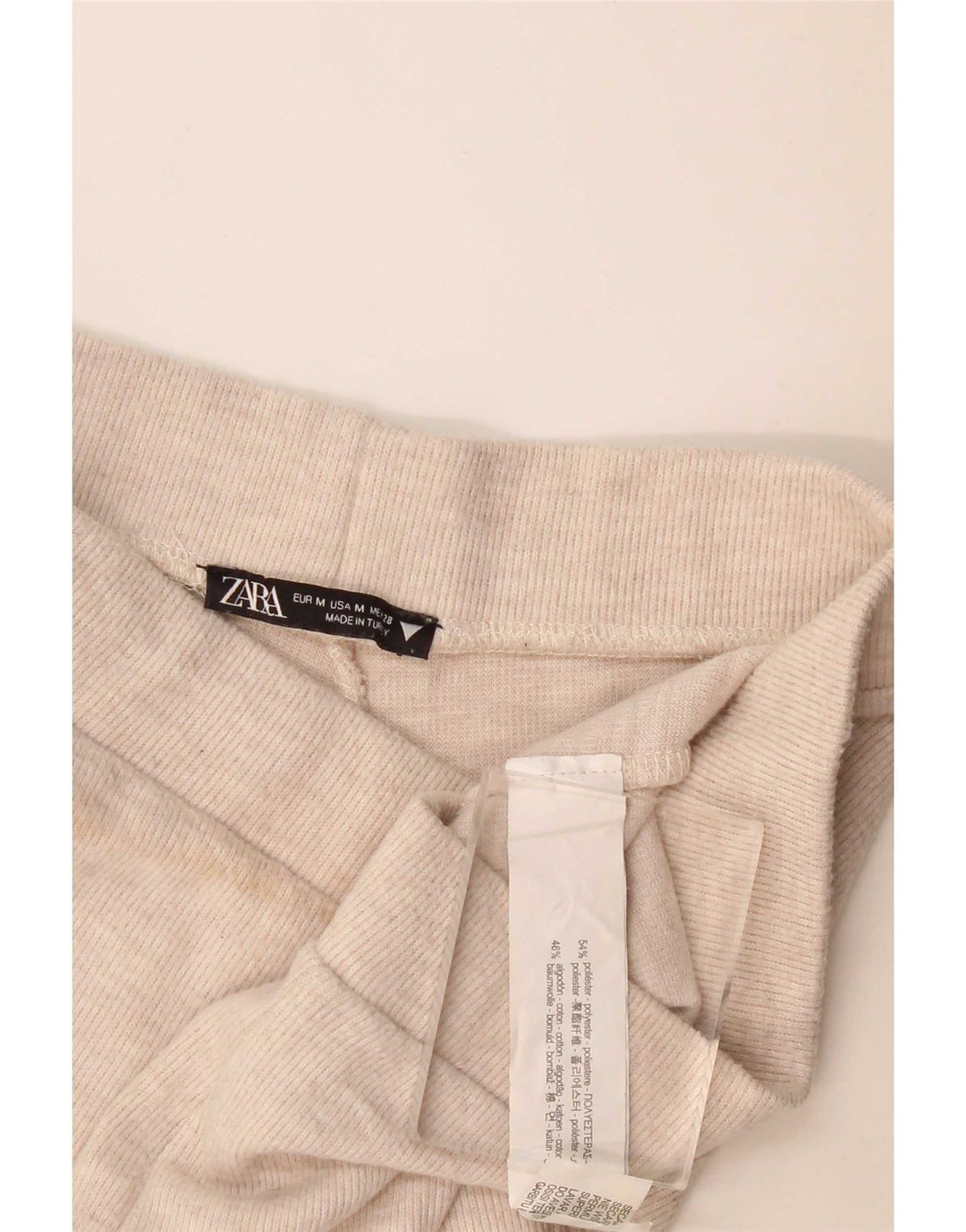 Pantaloni da tuta da donna Zara UK 12 Poliestere beige medio