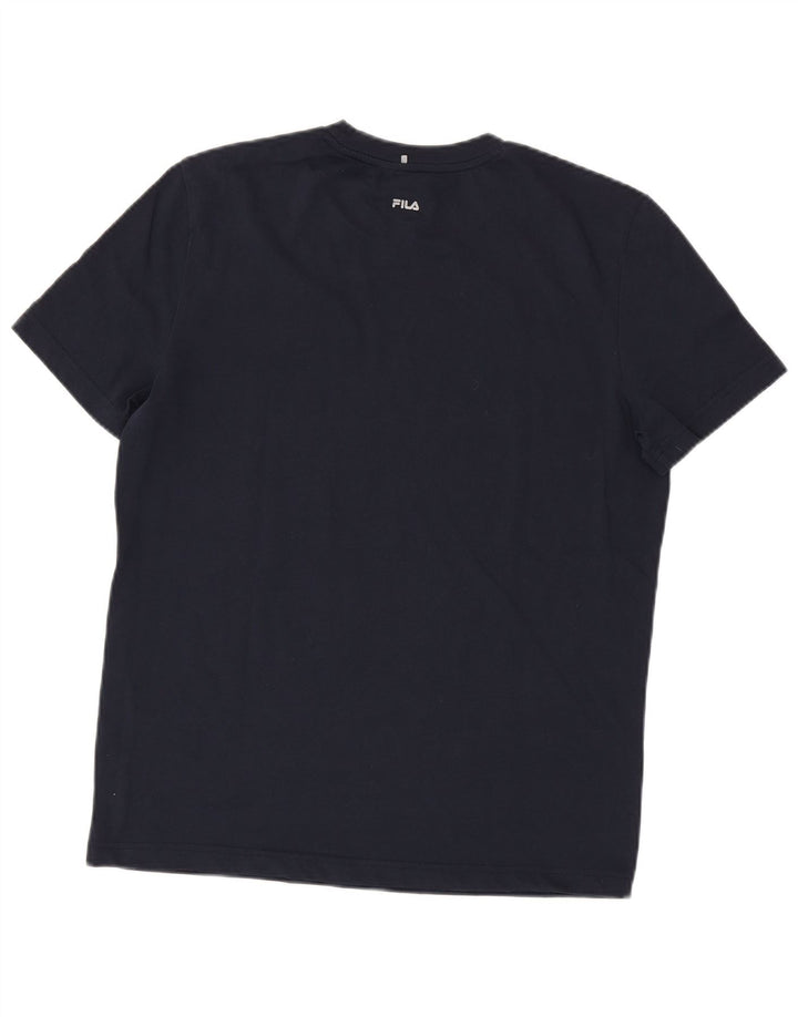 T-shirt grafica da uomo FILA Top Small blu navy