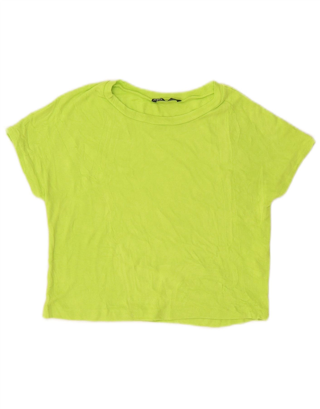 T-shirt corta da donna Zara UK 12 viscosa verde medio