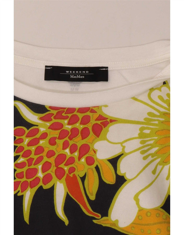 Max Mara T-shirt da weekend da donna Top UK 10 Small White Floral