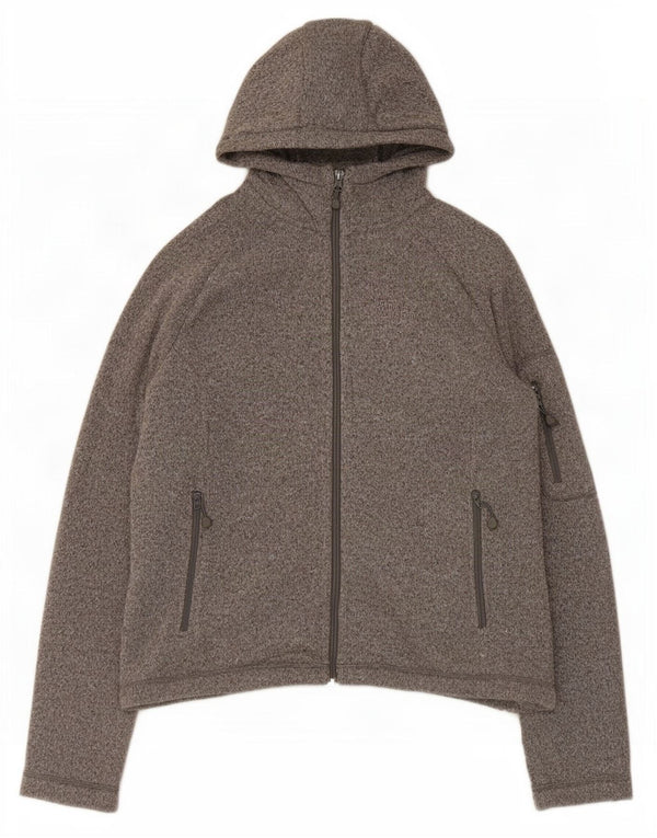 Maglione con cappuccio e zip da donna Jack Wolfskin UK 18/20 XL Poliestere screziato grigio