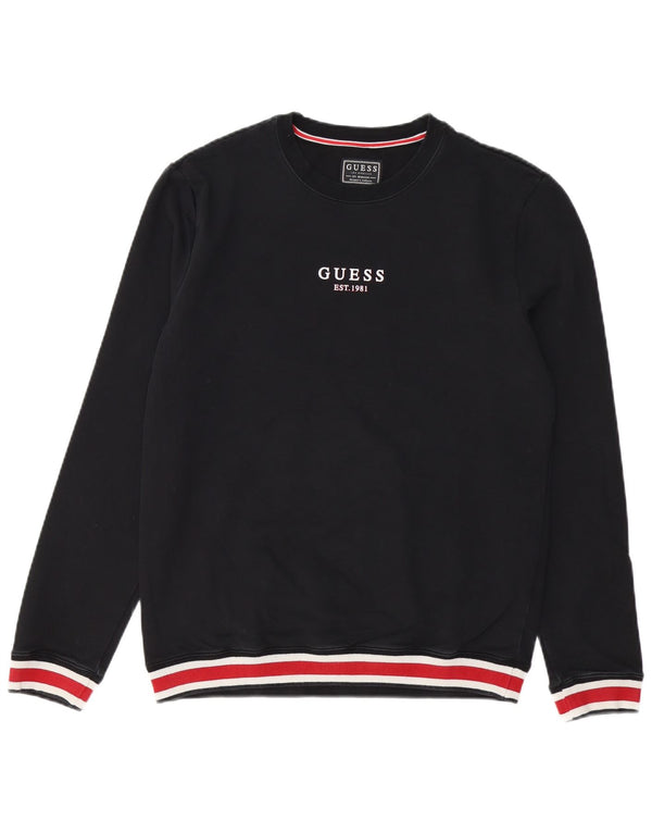 GUESS Felpa da uomo slim fit Felpa UK 40 Medium Black Colourblock