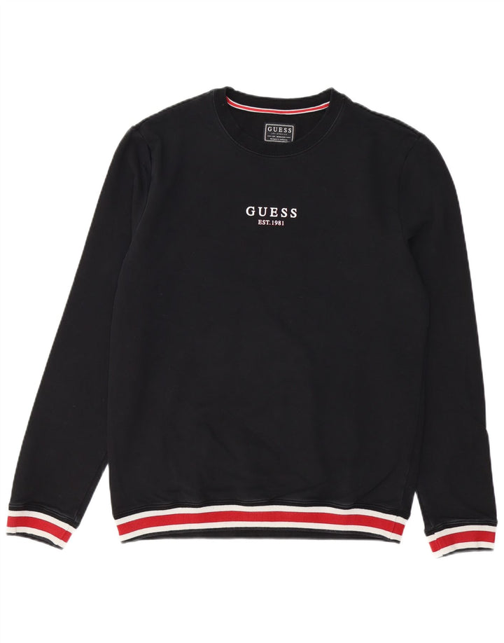 GUESS Felpa da uomo slim fit Felpa UK 40 Medium Black Colourblock