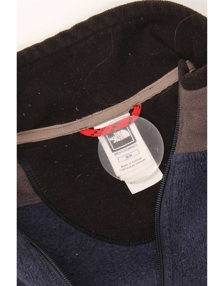 Felpa da uomo con collo con zip The North Face, maglione medio, blu navy, color block