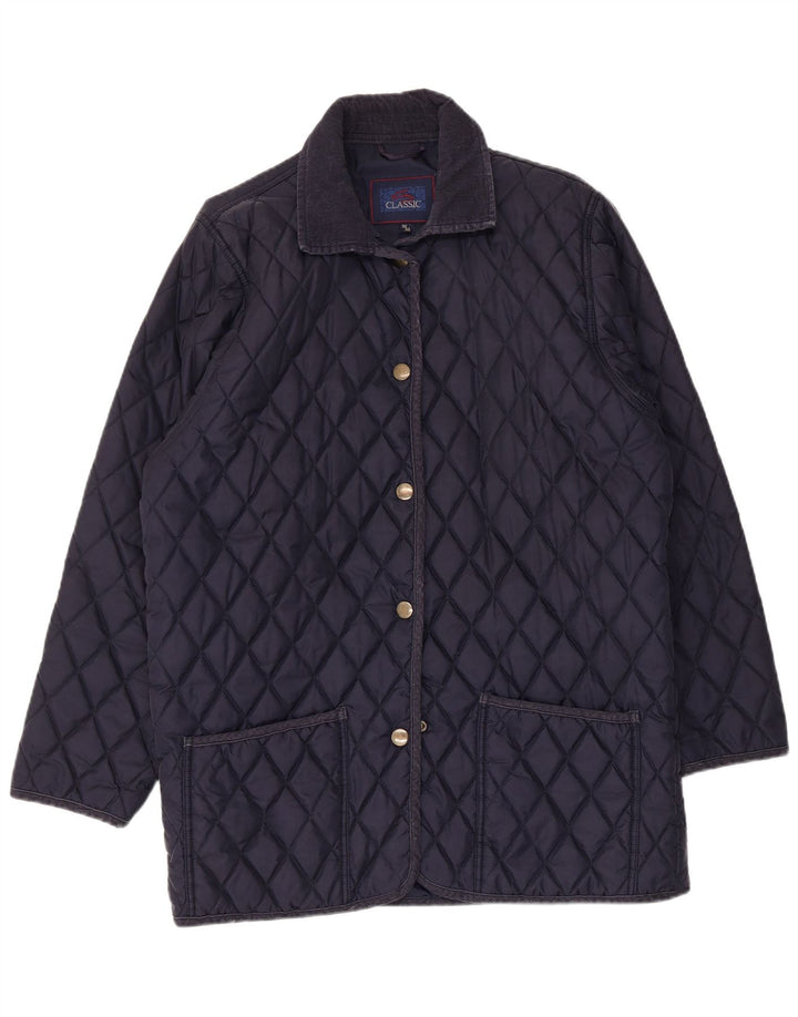 Giacca trapuntata vintage da donna vestibilità ampia EU 38/40Poliammide medio blu navy