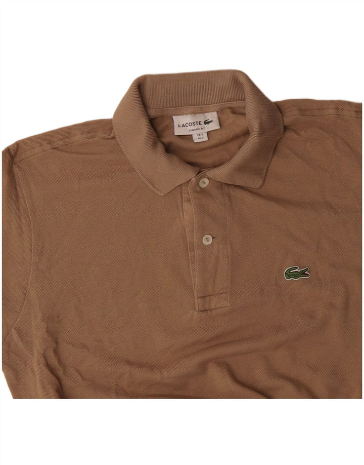 Polo Lacoste da uomo vestibilità classica taglia 3 piccola in cotone beige