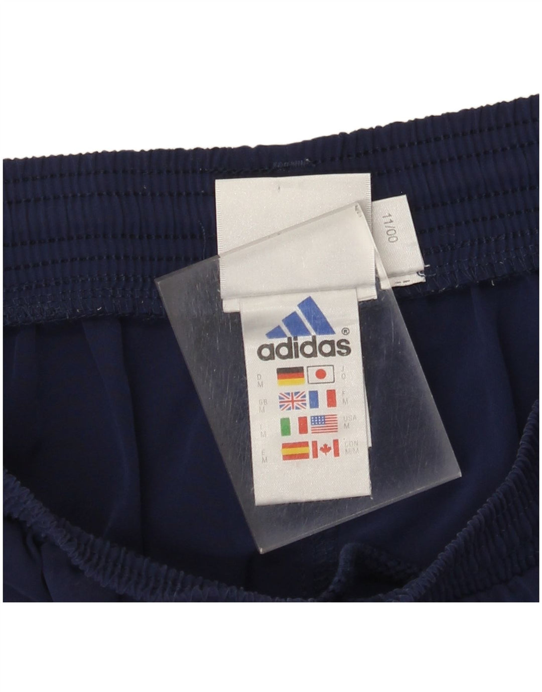 Pantaloncini sportivi da uomo Adidas medi in poliestere blu navy
