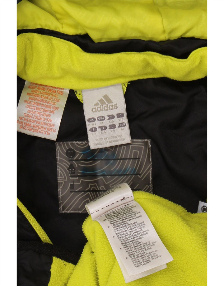 Giacca a vento con cappuccio ADIDAS per ragazzi 11-12 anni Colorblock nera