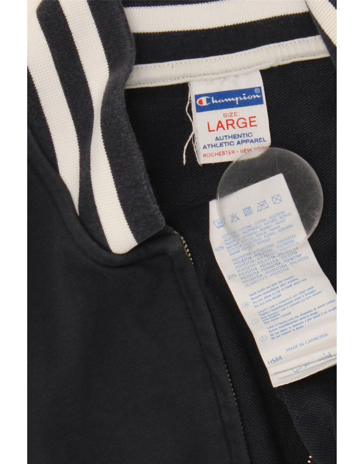 CHAMPION Giacca da tuta da uomo in cotone a righe medie blu navy