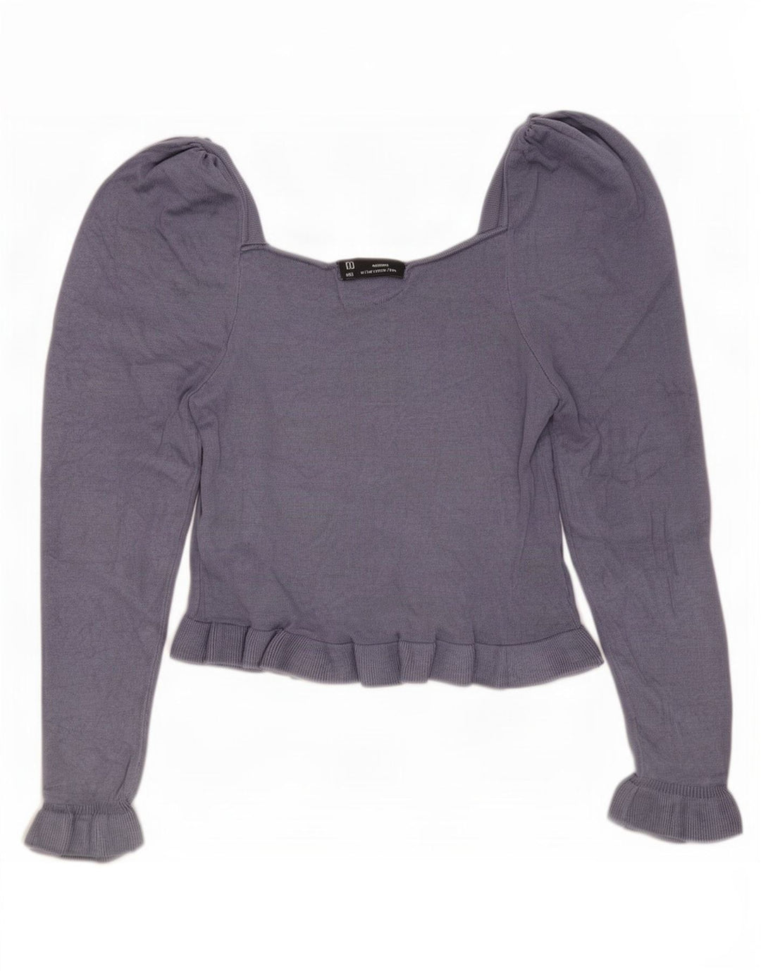 Top corto da donna Zara a maniche lunghe UK 12 Blu medio