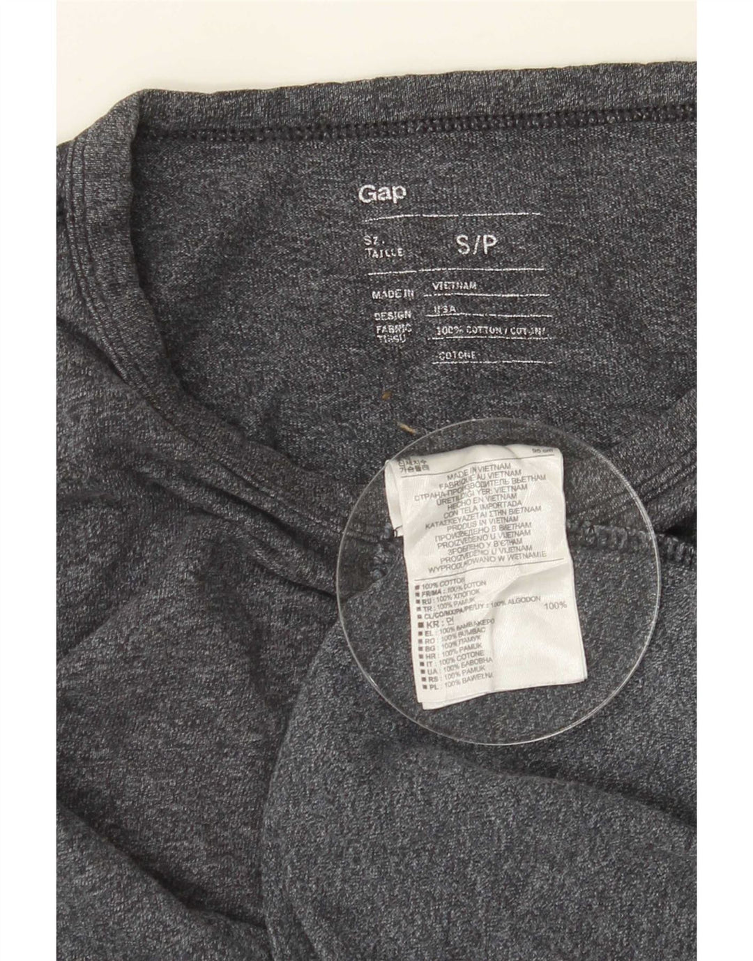 Gap Top da uomo a maniche lunghe in cotone puntinato grigio piccolo