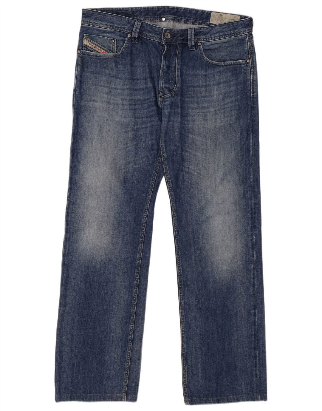 Jeans dritti da uomo Diesel W34 L32 in cotone blu