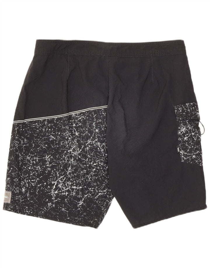 Pantaloncini da bagno da uomo Vans con motivo astratto, poliestere nero medio