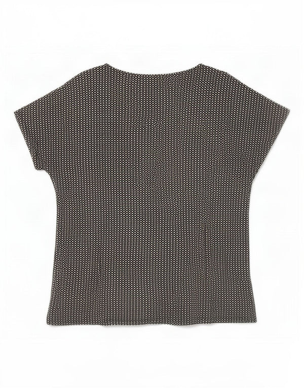 Marks & Spencer Womens Blouse Top UK 14 Large Black Spotted Viscose