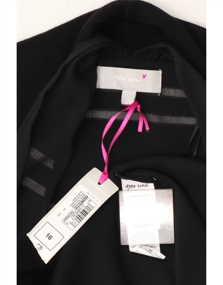 Marks & Spencer Womens Per Una Cardigan asimmetrico Top UK 16 Large Nero