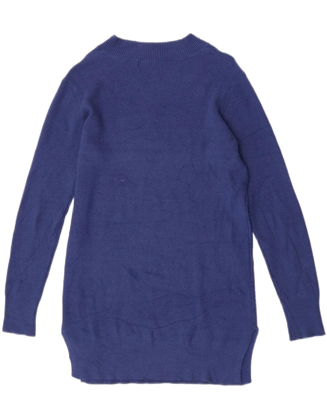 Maglione da donna con scollo a V Marks & Spencer UK 10 piccolo in viscosa blu