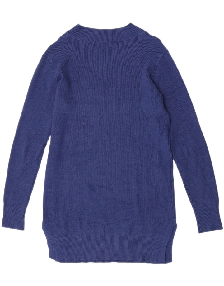 Maglione da donna con scollo a V Marks & Spencer UK 10 piccolo in viscosa blu