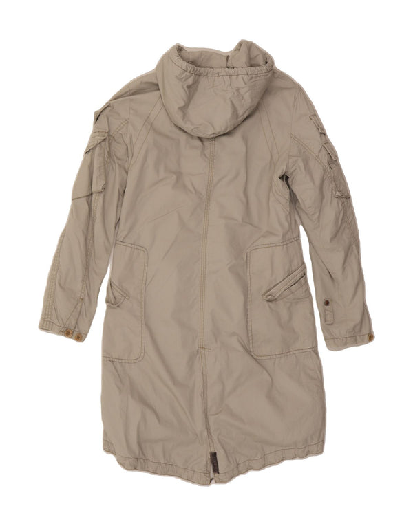 G-STAR Womens Hooded Parka Jacket UK 16 Large Grey Cotton