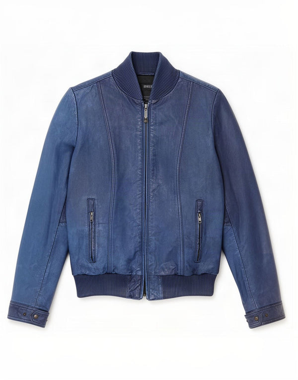 Giacca in pelle da donna Bomboogie UK 12 Blu medio