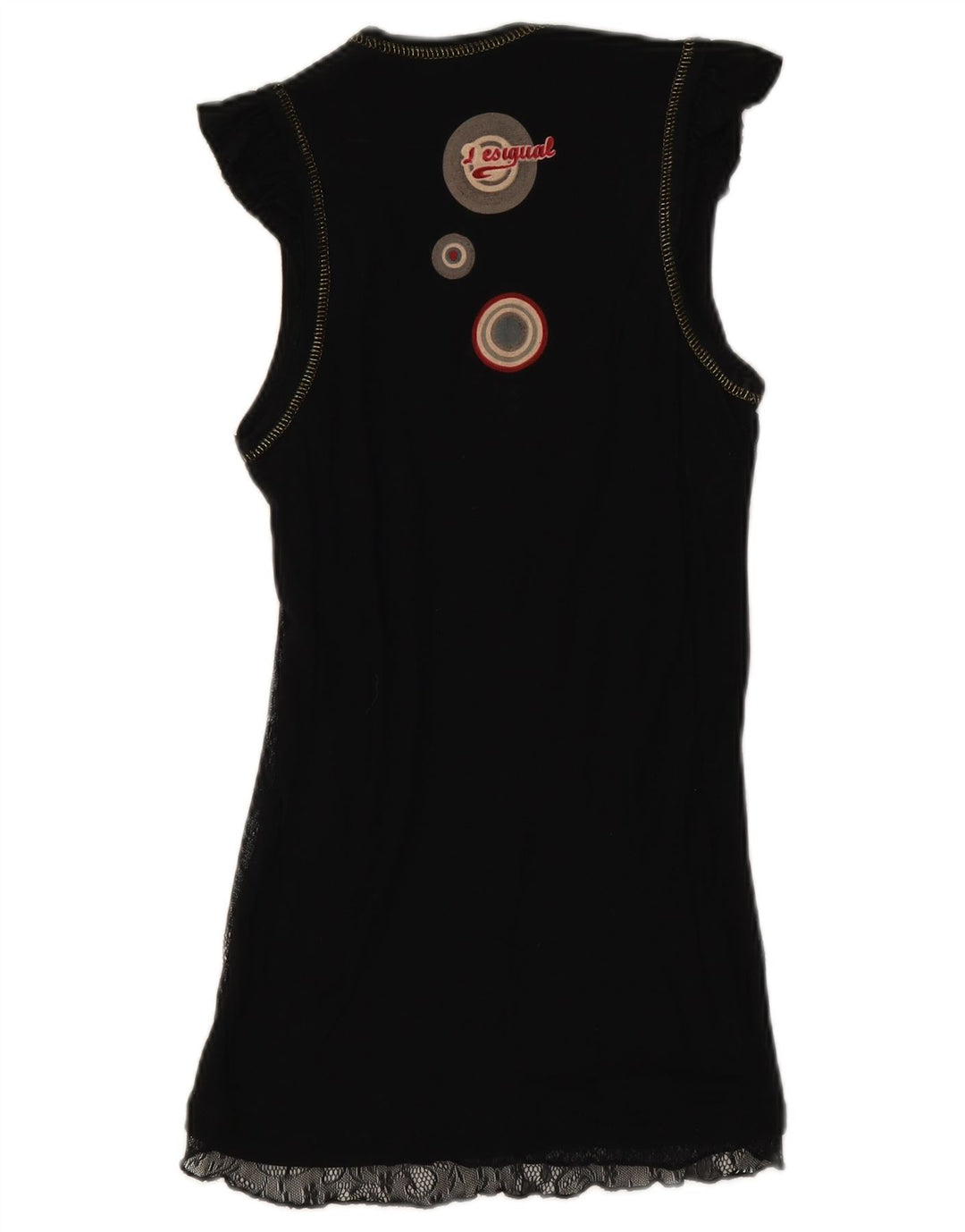 Desigual Donna Graphic Camicetta Top UK 6 XS Nero Floreale