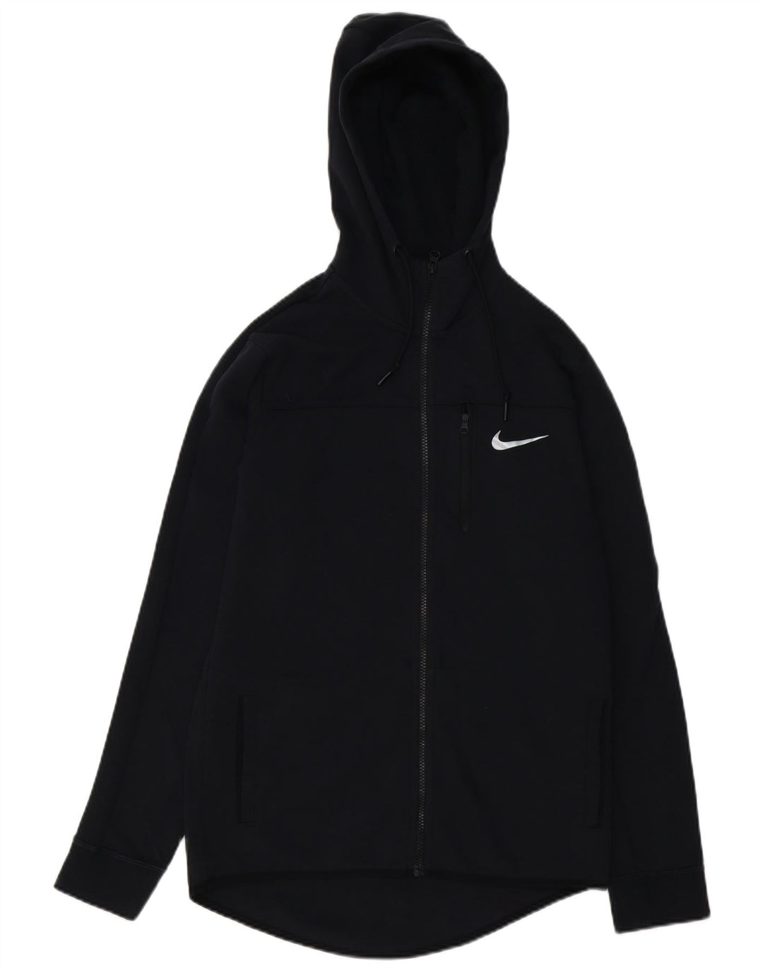 Maglione con cappuccio e zip da uomo NIKE piccolo in cotone nero