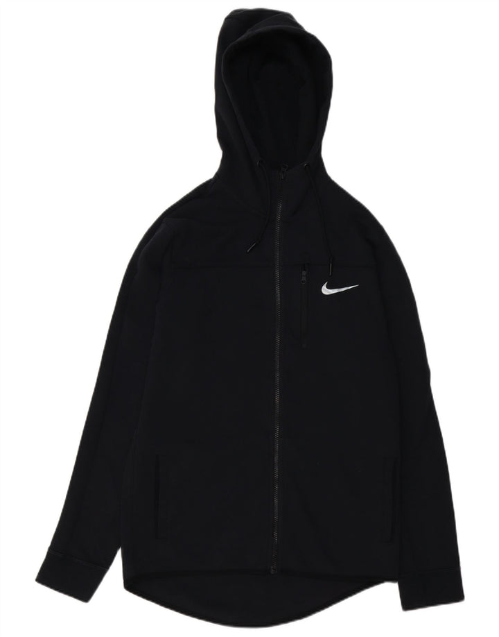 Maglione con cappuccio e zip da uomo NIKE piccolo in cotone nero