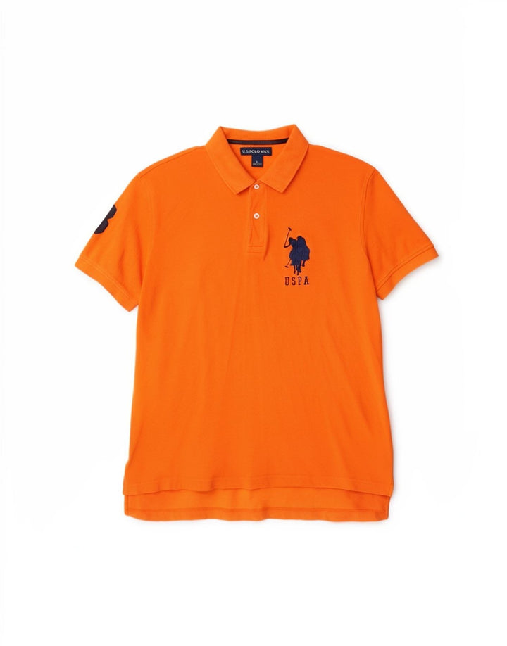 Polo Assn. Camicia da uomo grande in cotone arancione