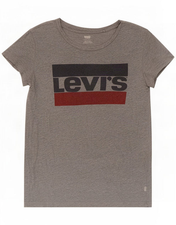 Levi's T-shirt grafica da donna UK 6 XS Grigio chiazzato