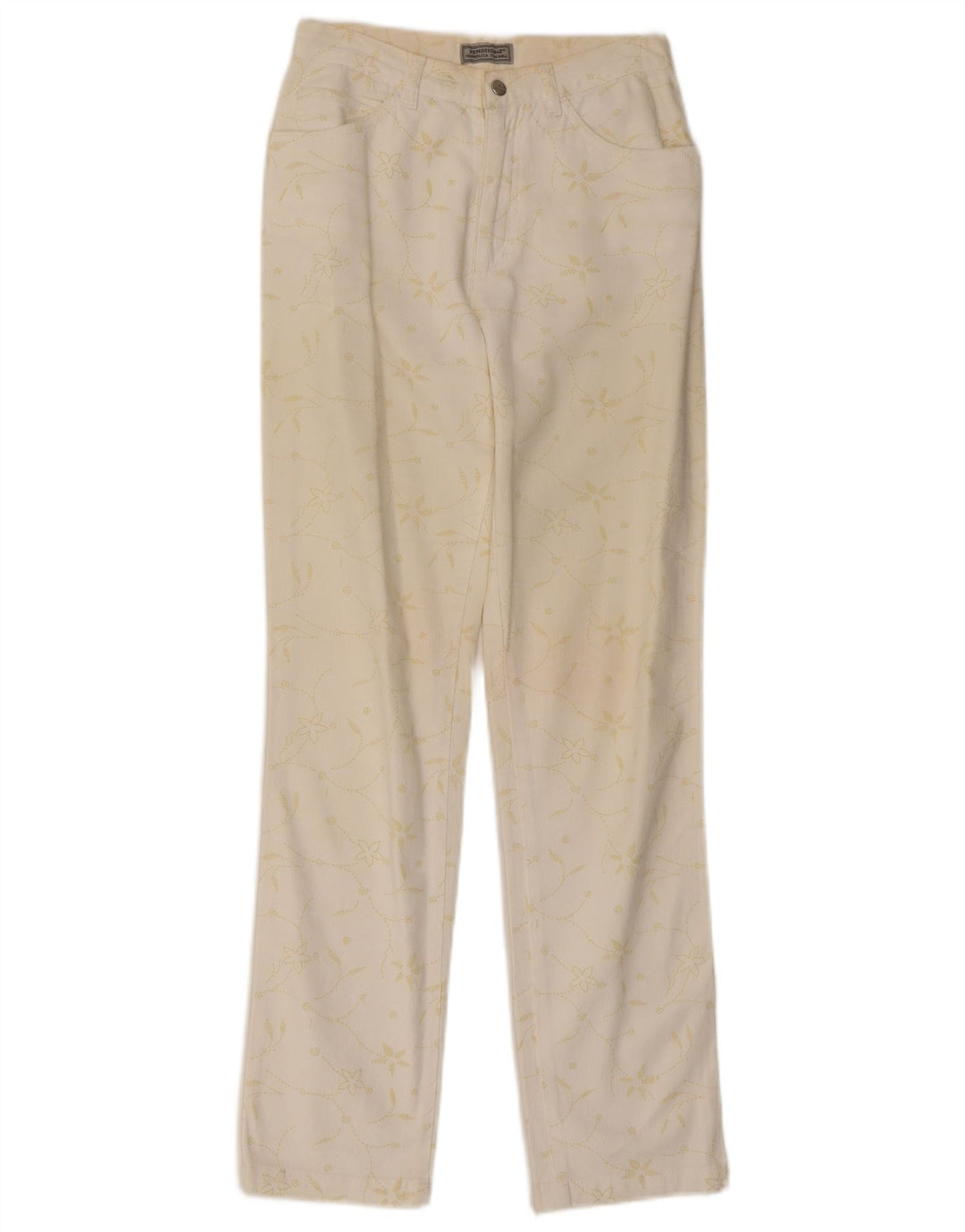 Pantaloni Fendissime da donna Regular Fit Regular Fit W27 L29 Classico Floreale Bianco
