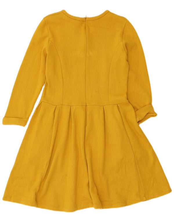 Abito da donna a trapezio con maniche a 3/4 di Whistles UK 16 grande cotone giallo