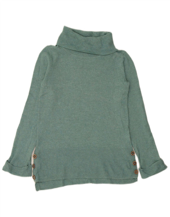 Maglione maglione collo alto da donna White Stuff UK 8 piccolo nylon verde