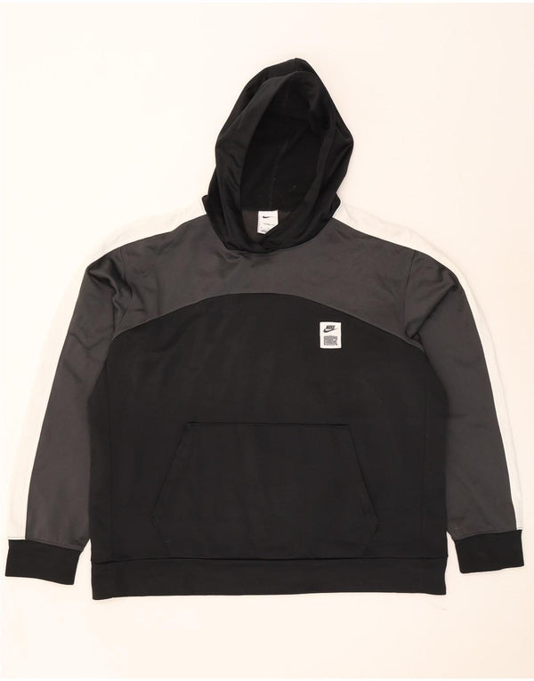 Felpa con cappuccio Nike Therma-Fit da uomo XL in poliestere color block nero