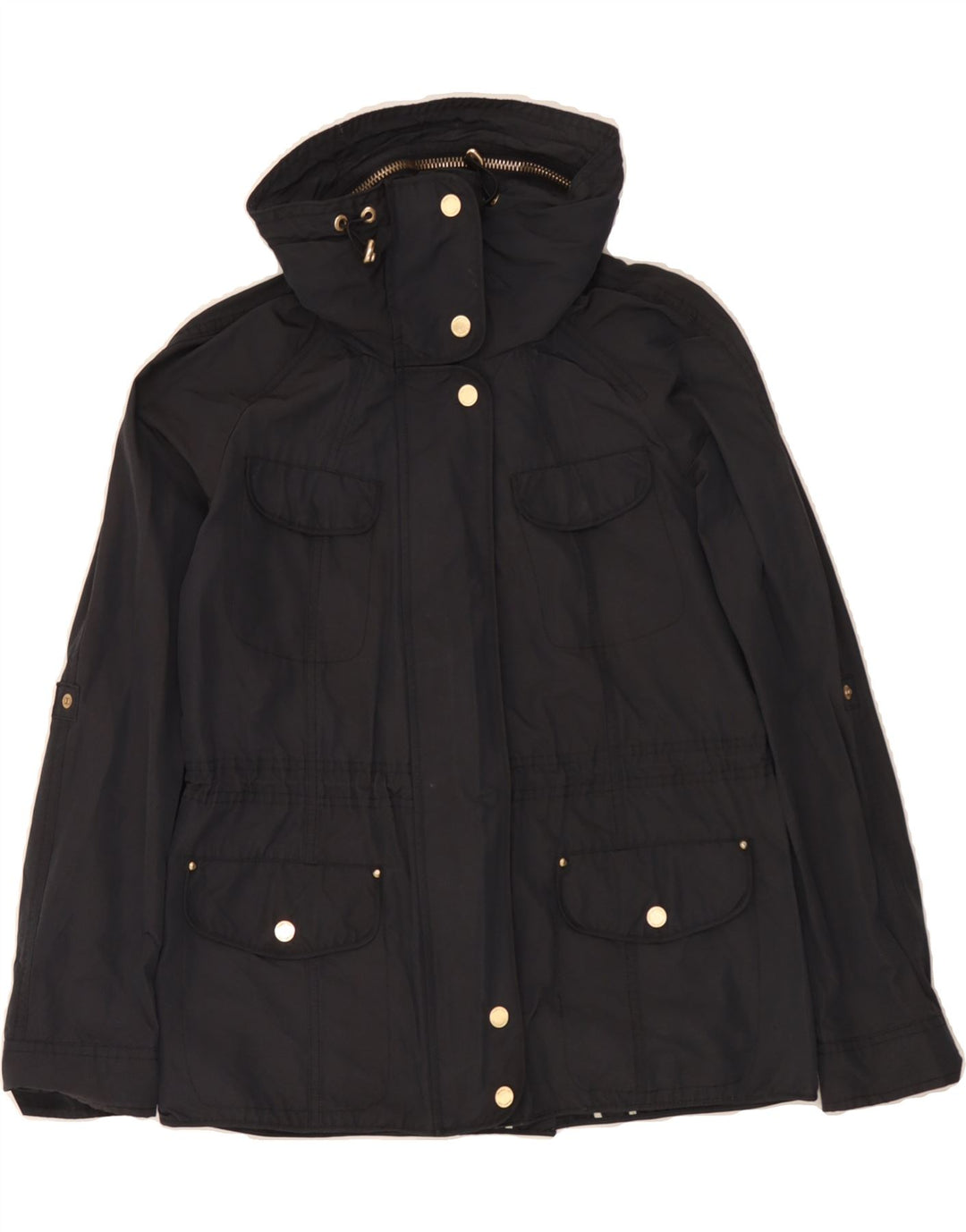 MASSIMO DUTTI Womens Utility Jacket UK 10 Small Navy Blue Nylon Vintage Massimo Dutti and Second-Hand Massimo Dutti from Messina Hembry 