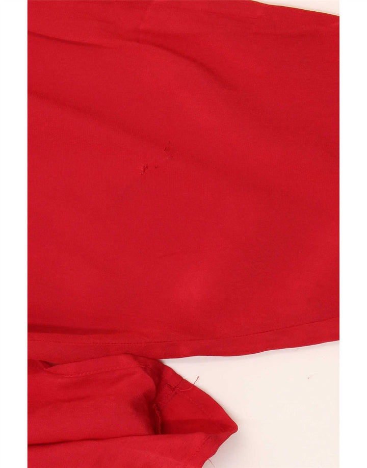 Camicetta vintage da donna vestibilità ampia Top IT 42 Acetato rosso medio
