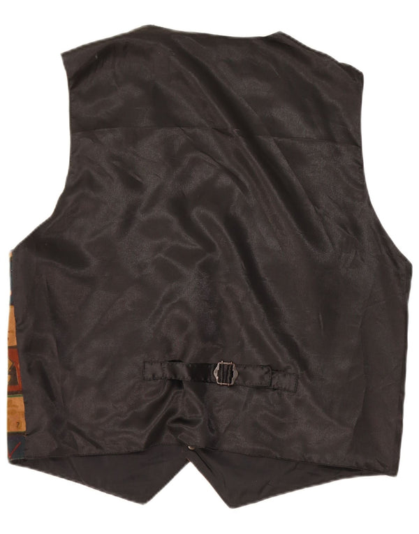C&A Gilet da uomo in pelle scamosciata grande in pelle patchwork multicolore