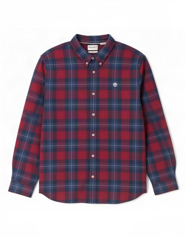 Camicia in flanella da uomo slim fit Timberland 2XL cotone a quadri blu navy