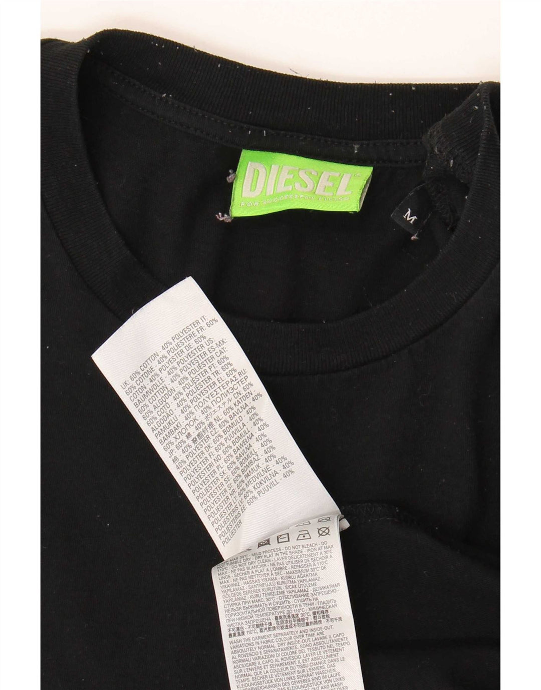 T-shirt grafica da uomo Diesel Top in cotone nero medio