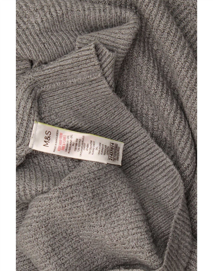 Maglione maglione girocollo da uomo Marks & Spencer 2XL grigio poliammide
