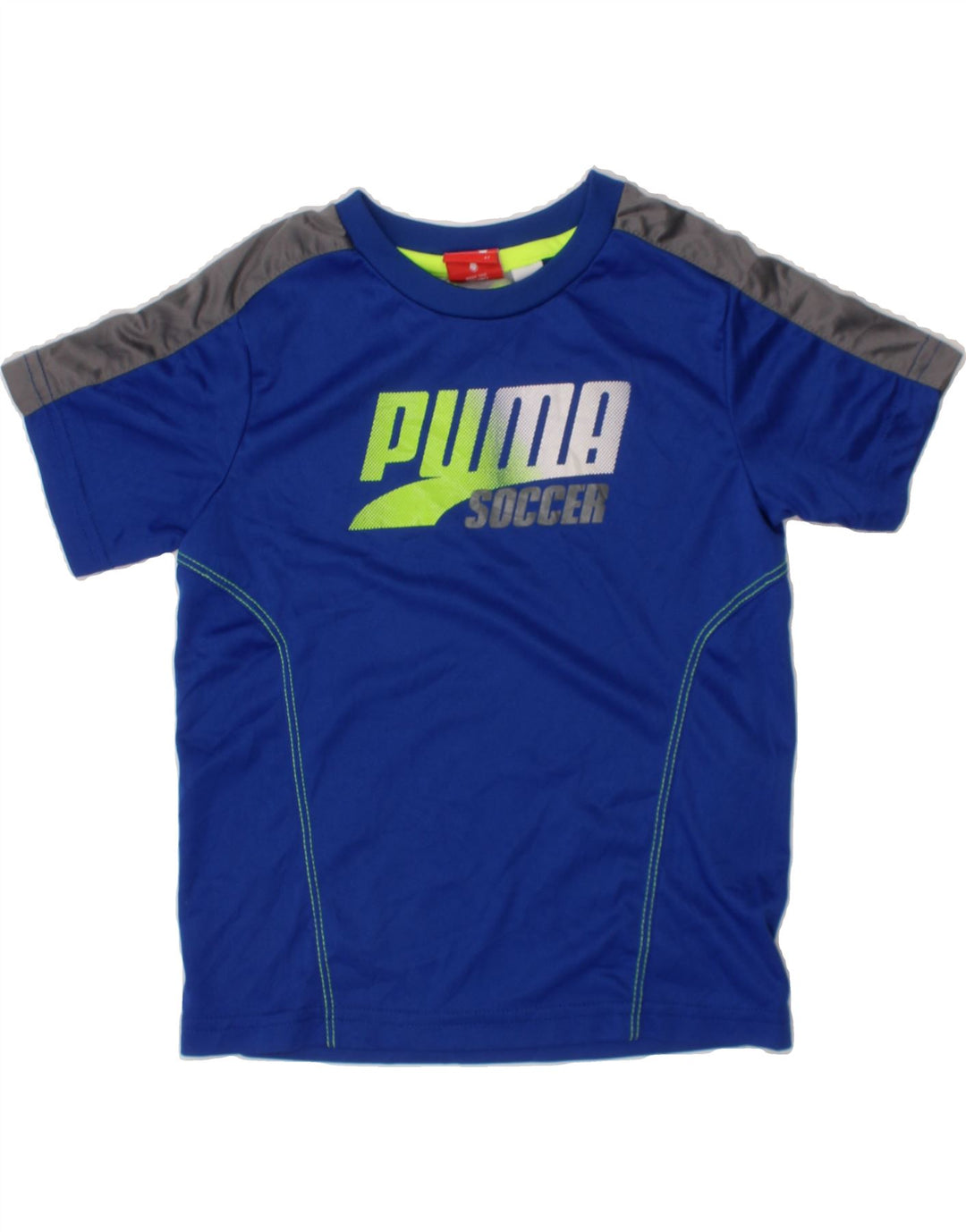 PUMA Boys Graphic T-Shirt Top 3-4 Years Blue Colourblock Polyester Vintage Puma and Second-Hand Puma from Messina Hembry 
