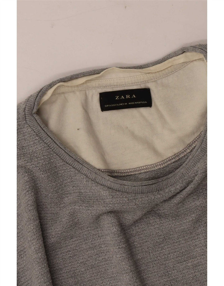 T-shirt Zara da uomo Top XL grigia a blocchi di colore