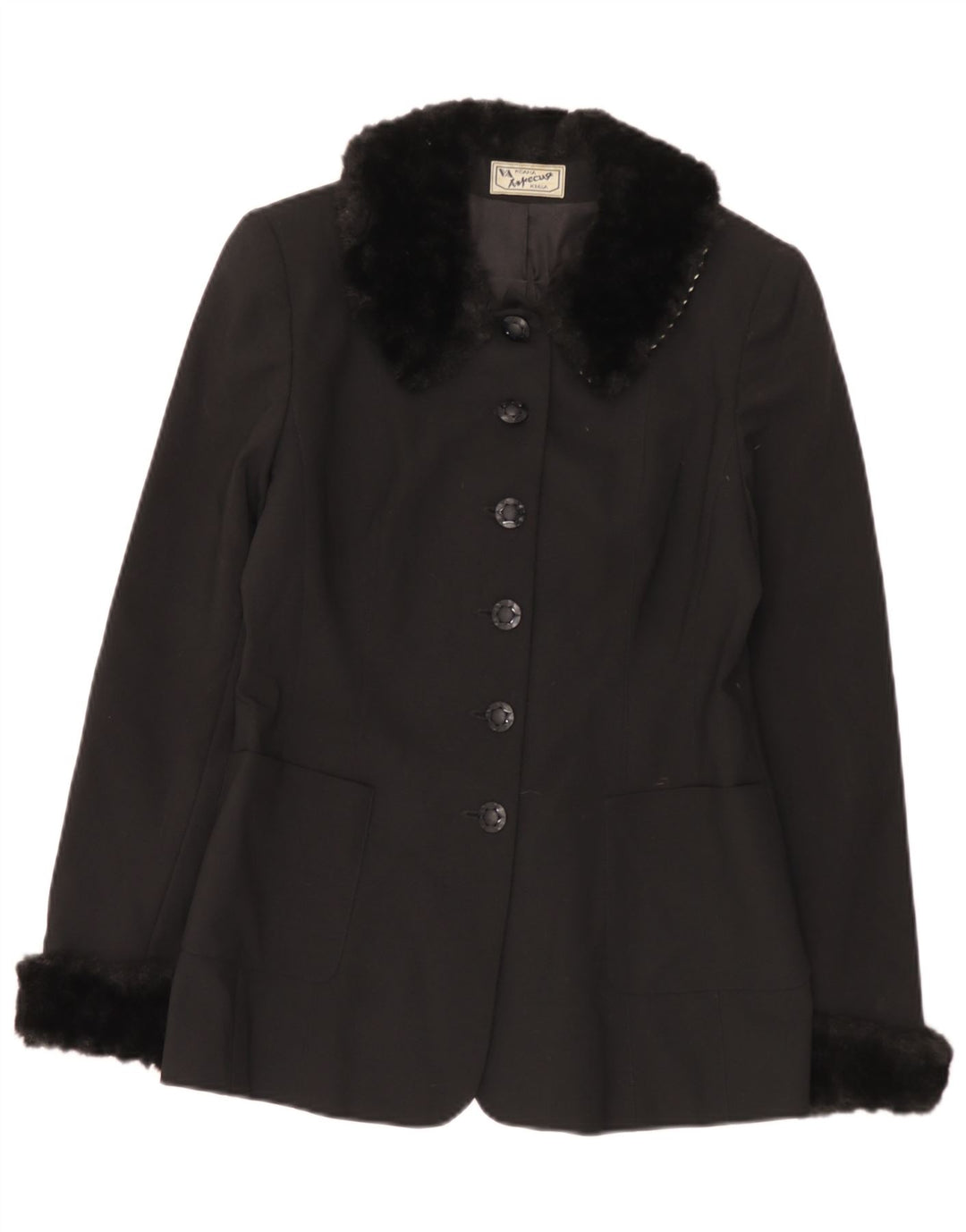 Giacca blazer vintage da donna a 6 bottoni IT 44 media nera