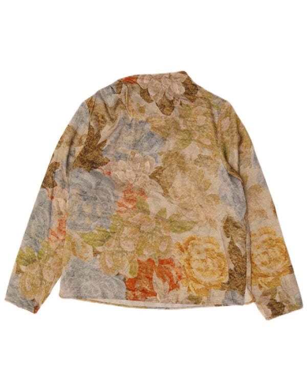 Top Zara da donna a maniche lunghe UK 10 piccolo multicolore floreale moderno