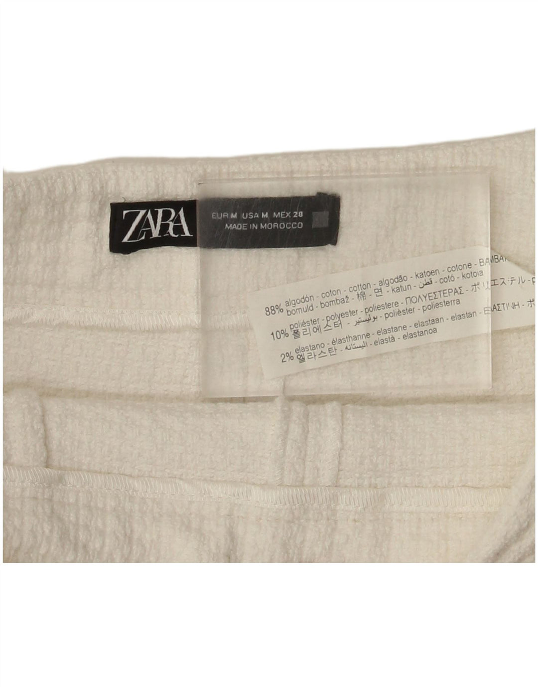 Pantaloncini casual da donna Zara medi W28 cotone bianco