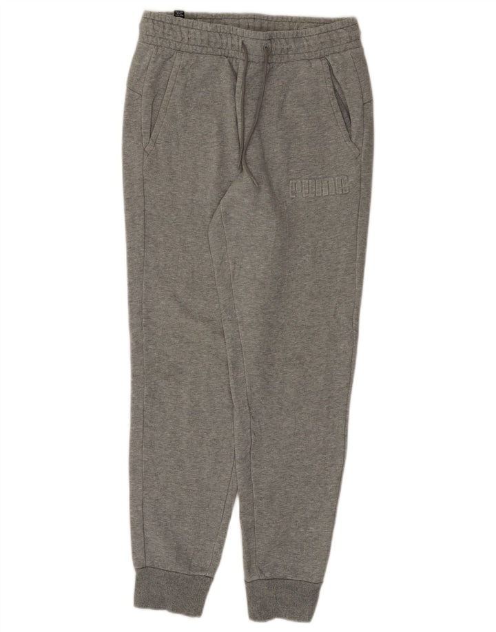 Pantaloni da tuta con grafica PUMA da uomo Joggers piccoli in cotone grigio